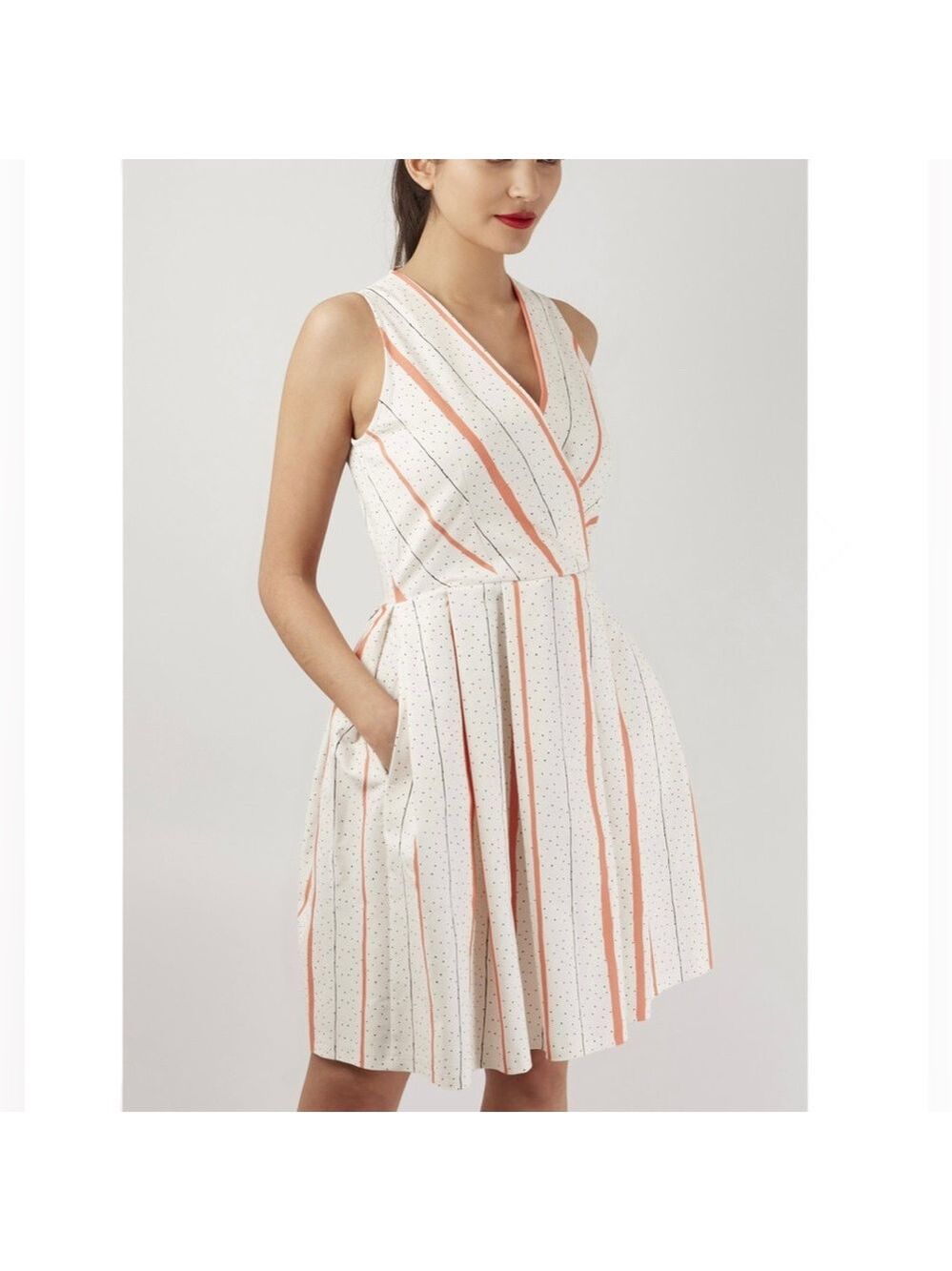 Closet London Closet Skater Dress in Contrast Stripe - Size 6